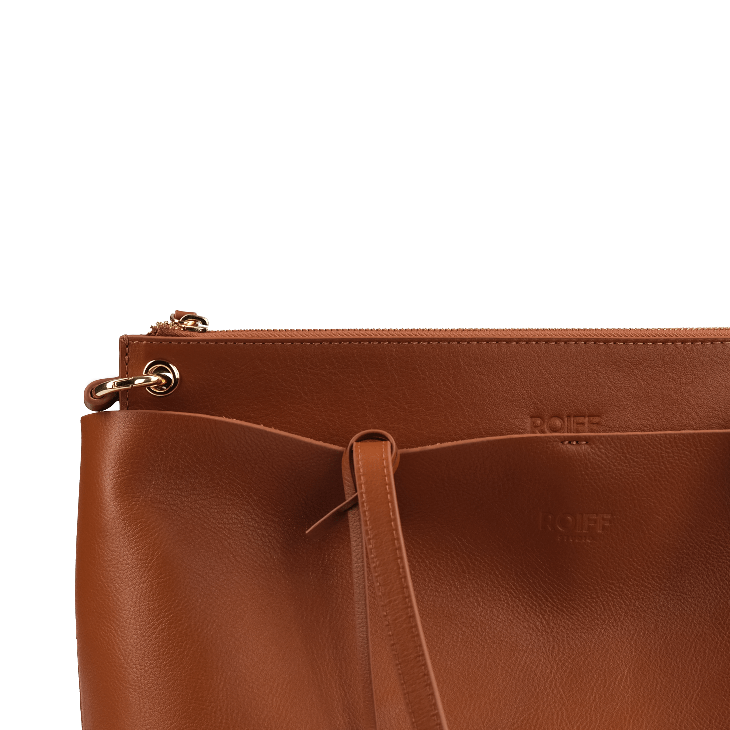 Spacious leather bag in Burnished Amber, ideal for office use.