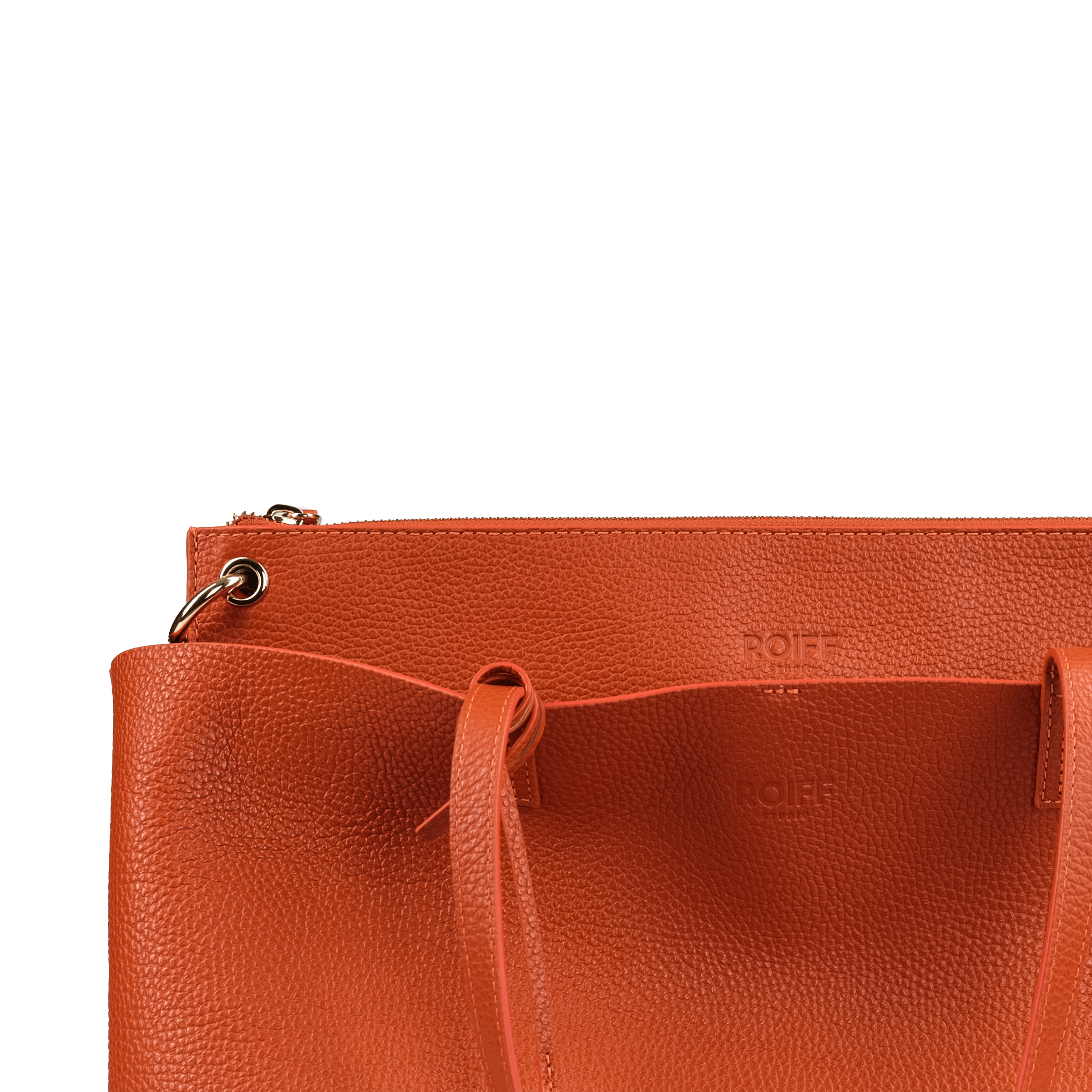 Spacious Corange leather tote, ideal for work and leisure