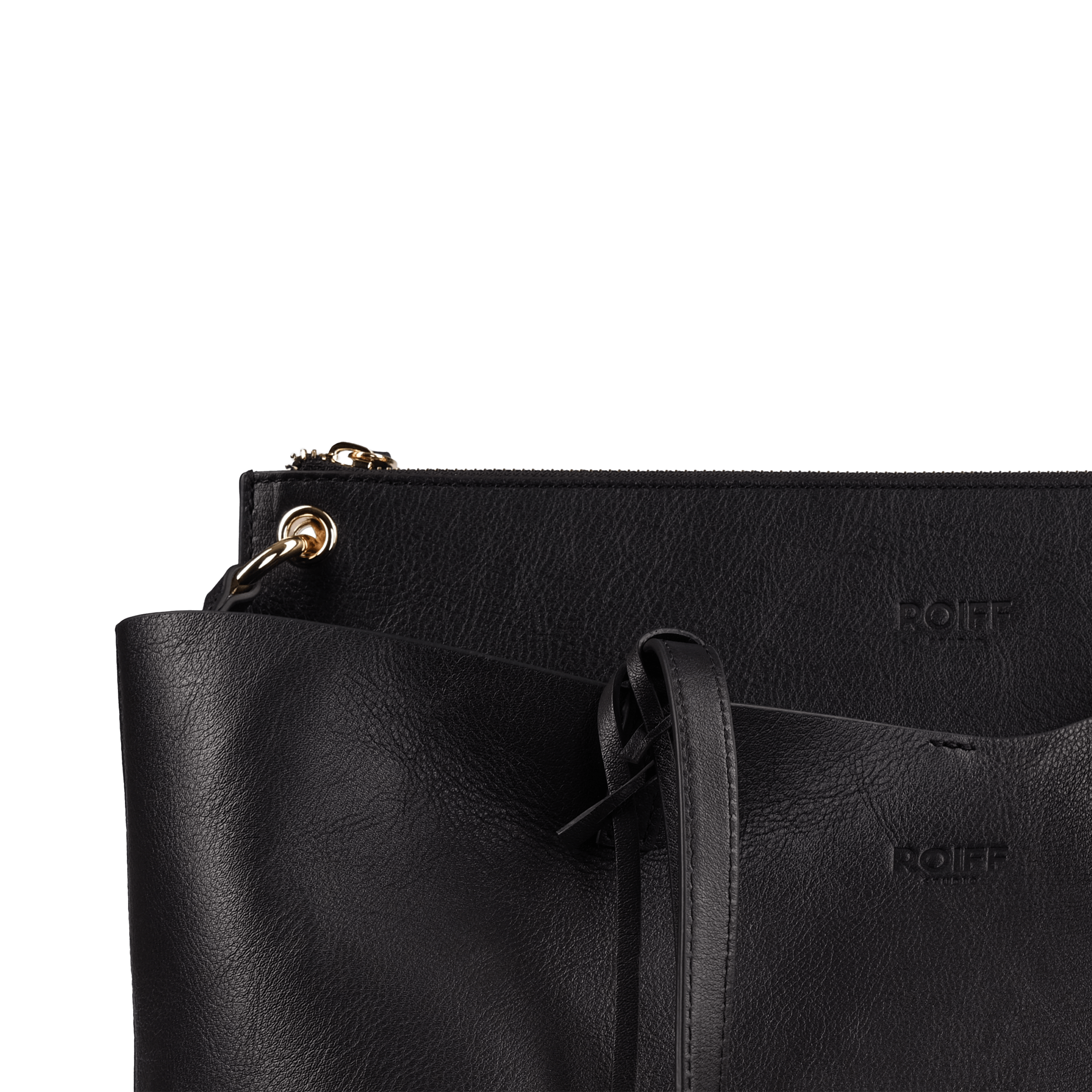Laptop-friendly Midnight leather bag with practical interior.