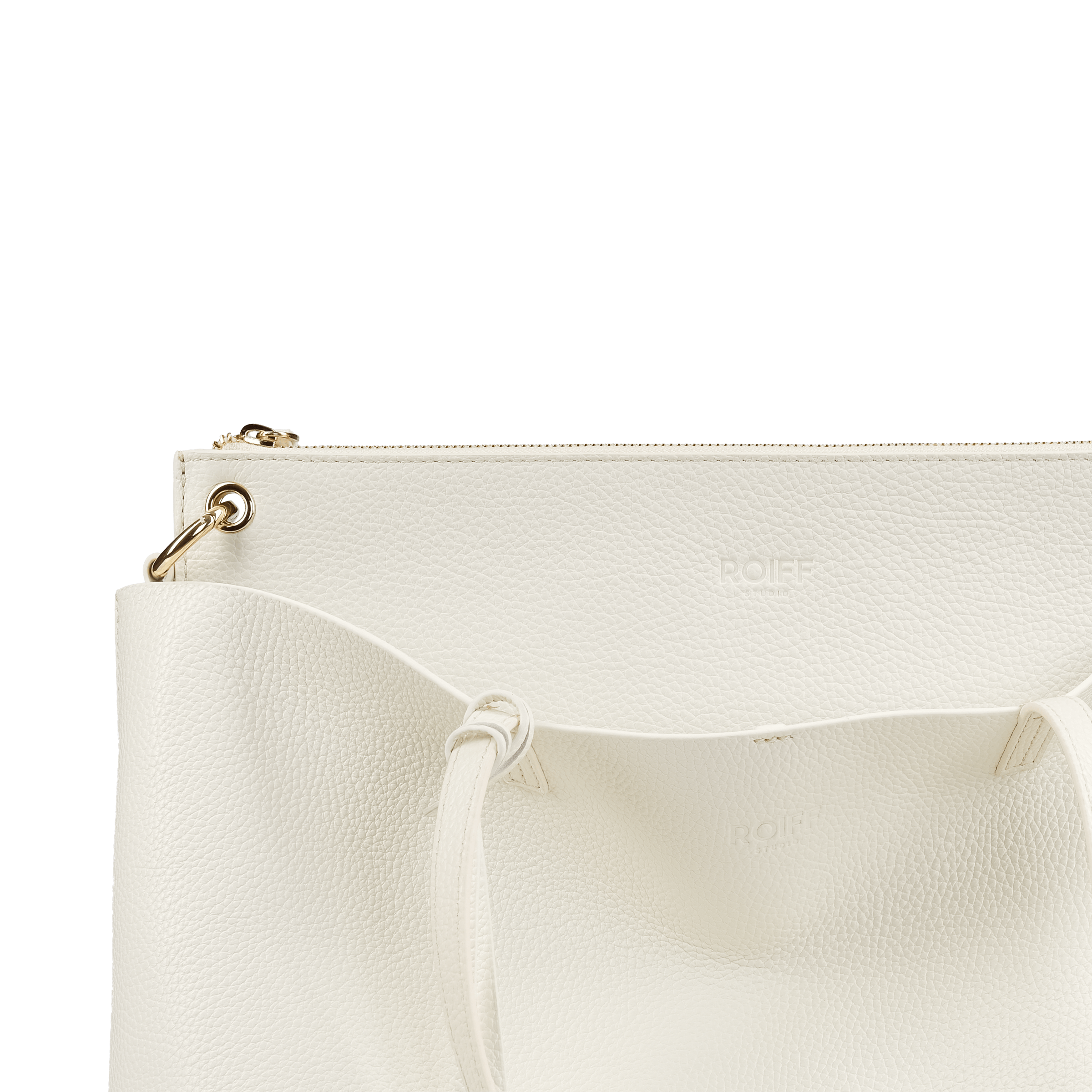 Handcrafted leather tote in Off-White, stylish and versatile.