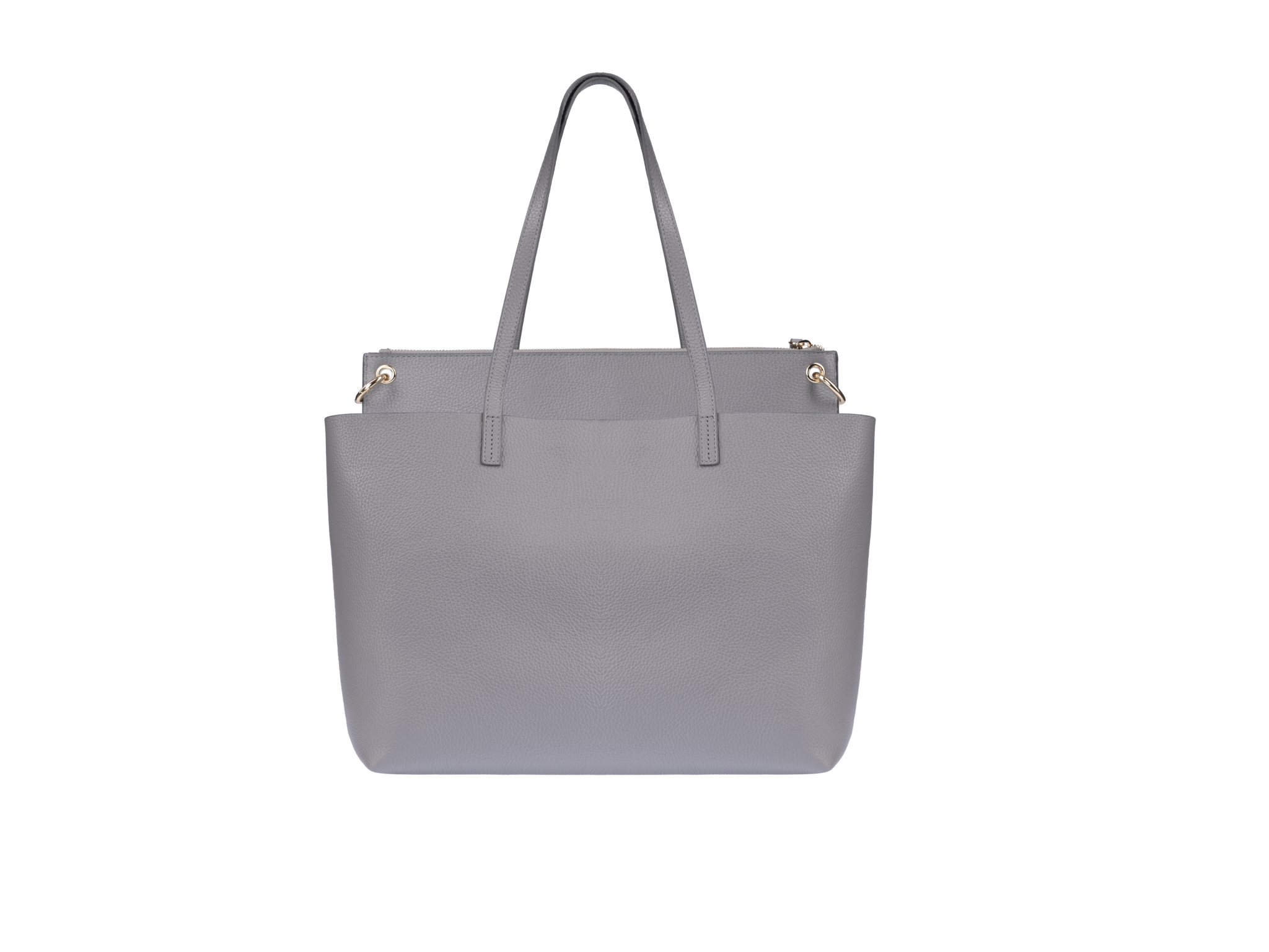 Luxury details on the Lumi Bag in Cool Grey