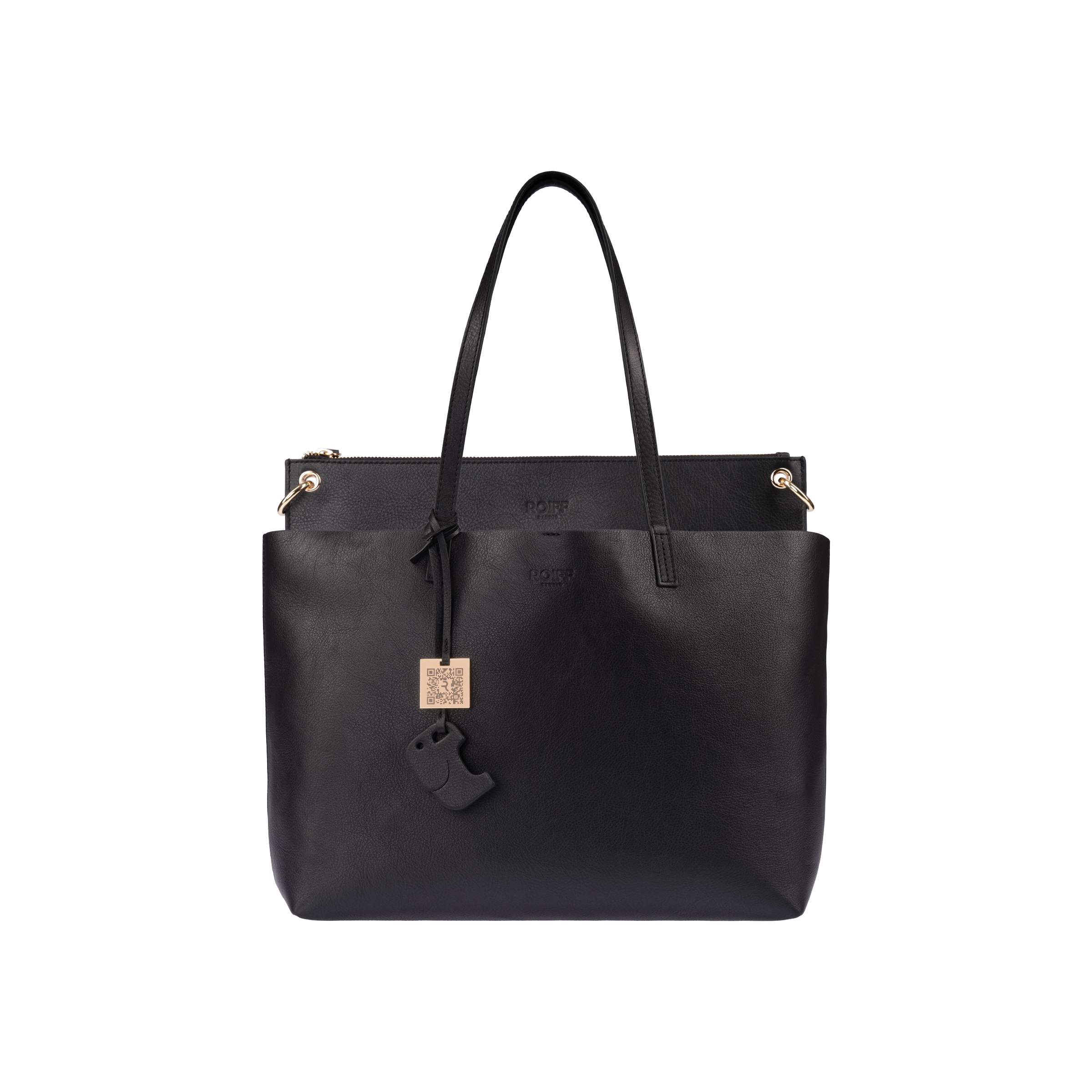 Premium leather craftsmanship in Lumi Bag Midnight