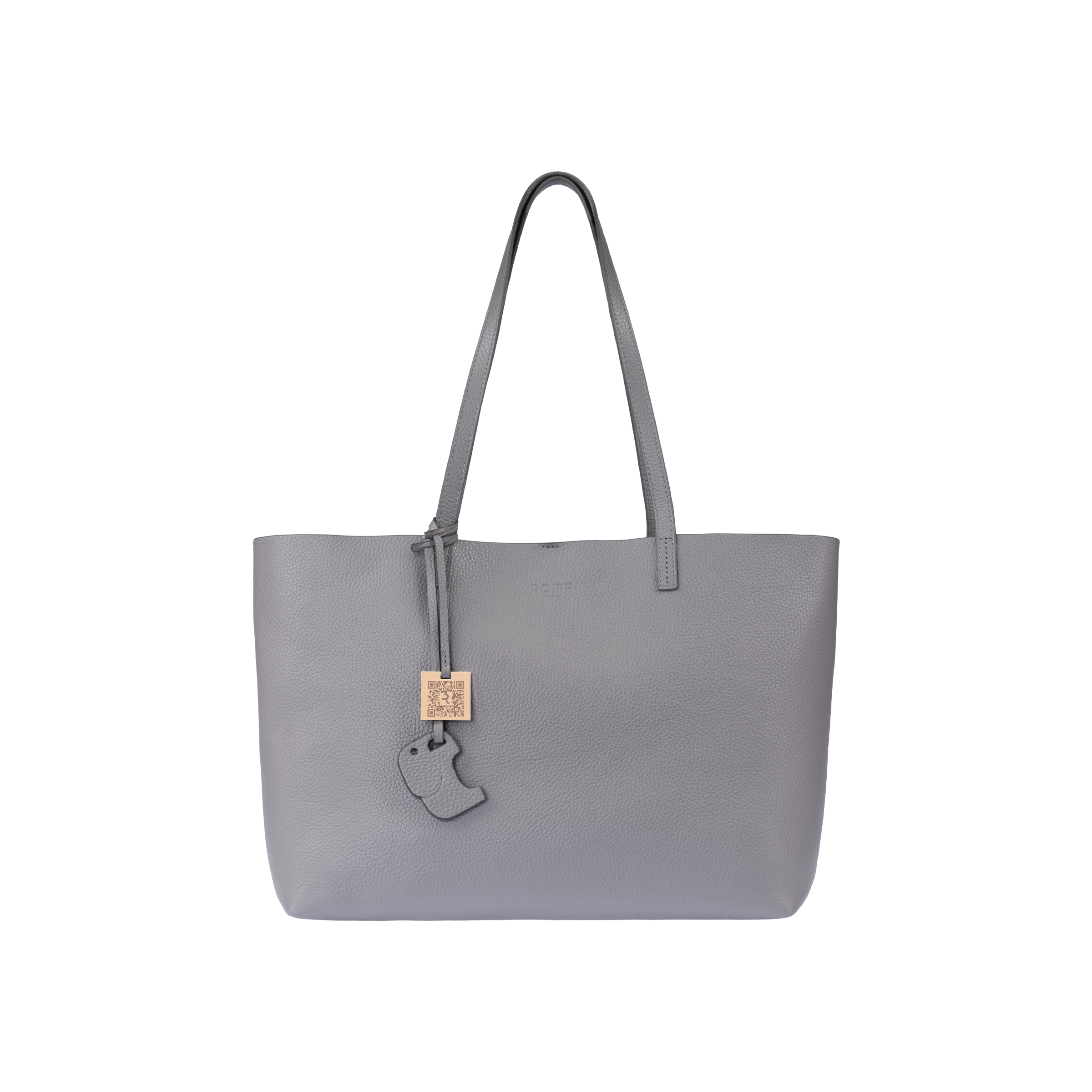 Luna Bag in Cool Grey crafted from full-grain leather